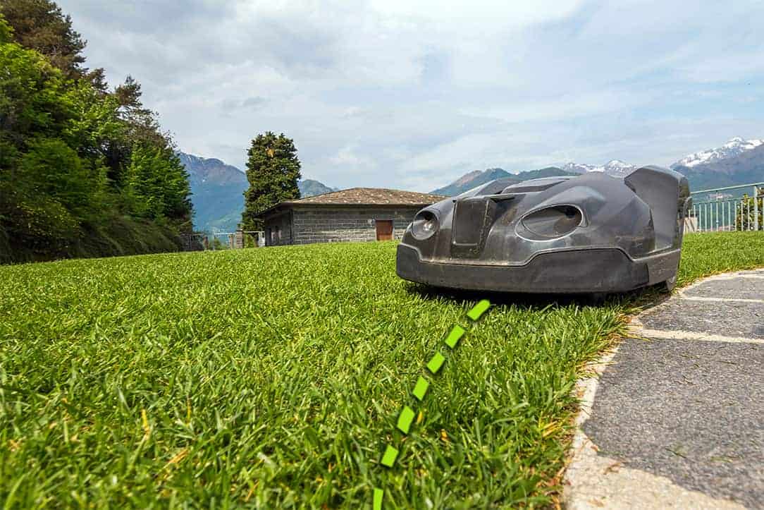 Robotic mower wire installation on edges